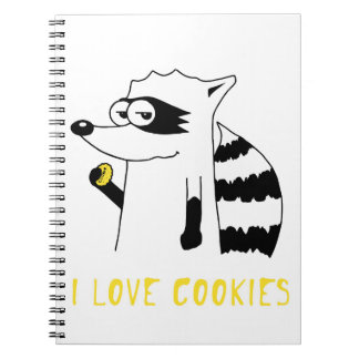 Raccoon: I Love Cookies Notebook