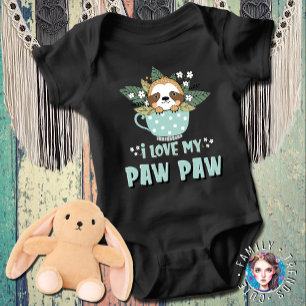 Raccoon I Love My Paw Paw Baby Bodysuit
