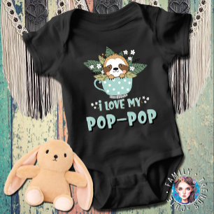 Raccoon I Love My Pop-pop  Baby Bodysuit