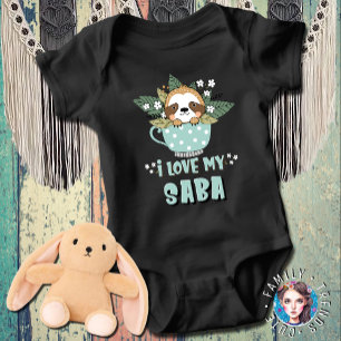 Raccoon I Love My Saba Jewish Baby Bodysuit
