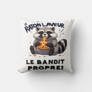 Raccoon Illustration Humor The Clean Bandit Throw Pillow