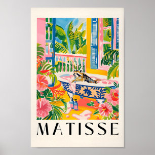 Raccoon In Bathtub Art Print, Pink Maximalist Art, Poster