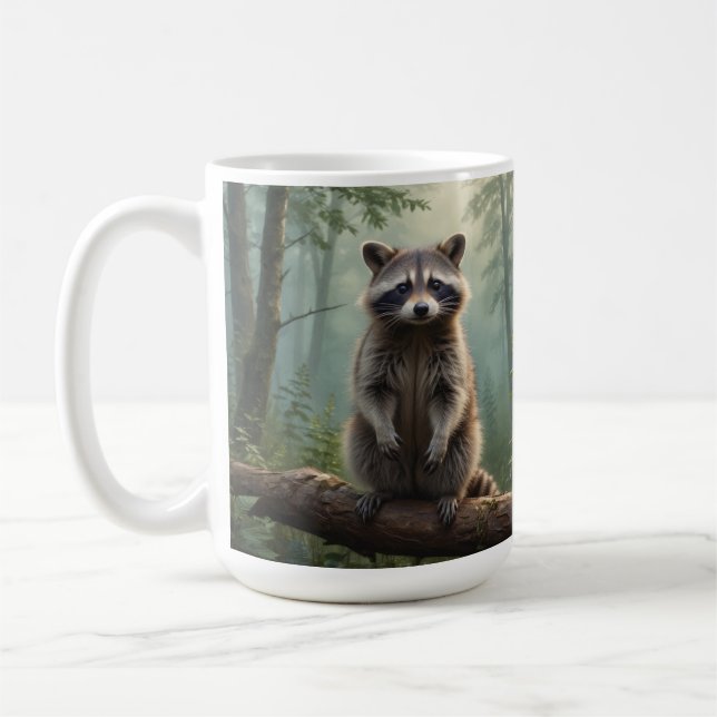 Raccoon in Forest Coffee Mug (Left)