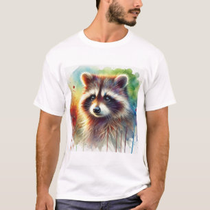 Raccoon in Light and Color 200824AREF133 - Waterco T-Shirt
