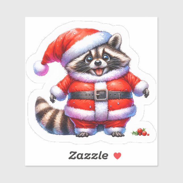 Raccoon in Santa Suit Spreads Joy (Sheet)