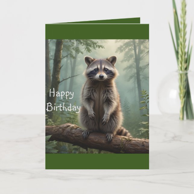 Raccoon in the Forest Card (Front)