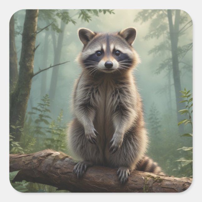 Raccoon in the Forest Stickers (Front)