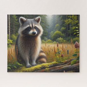 Raccoon in the Woods Nature  Jigsaw Puzzle