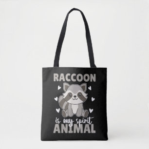 Raccoon Is My Spirit Animal Cute Raccoon Tote Bag