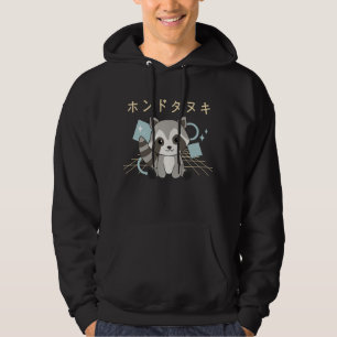 Raccoon Japan Retro 90s Kawaii Anime Animals Hoodie