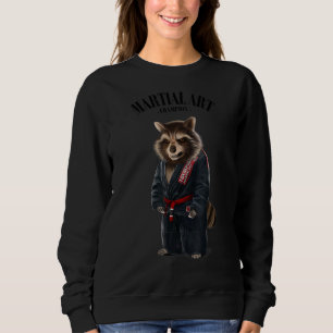 Raccoon Judo Karate Master In Black Judogi 1 Sweatshirt