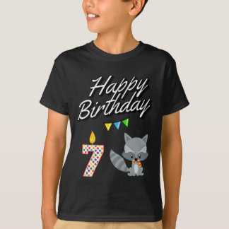 Raccoon Kawaii for 7 Year Old Birthday T-Shirt