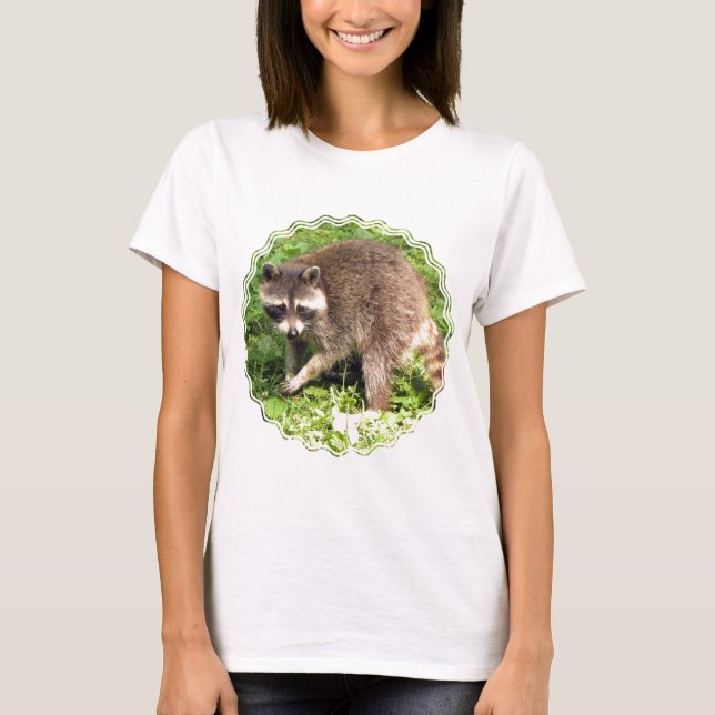 Raccoon Ladies Fitted T-Shirt (Front)