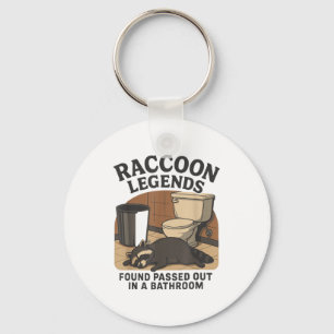 Raccoon Legends Found Ped Out In A Bathroom Trashe Keychain