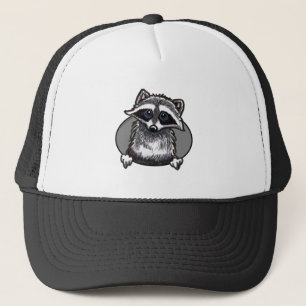 Raccoon Line Art Trucker Hat