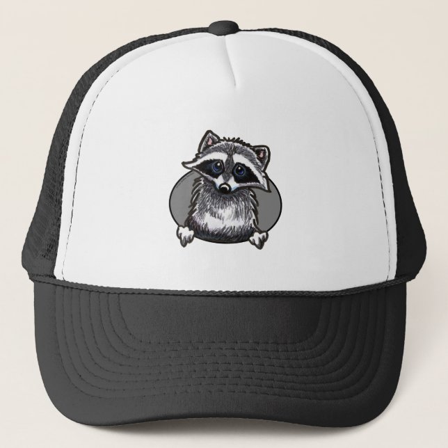 Raccoon Line Art Trucker Hat (Front)