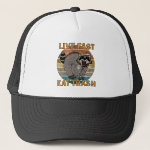 Raccoon - Live Fast Eat Trash Trucker Hat