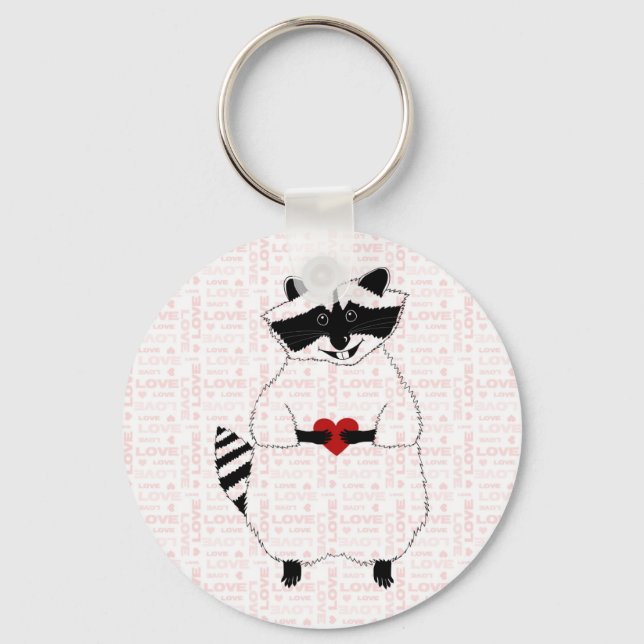 Raccoon Love Keychain (Front)