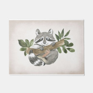 Raccoon Lover Baby Raccoon Nursery Art Doormat