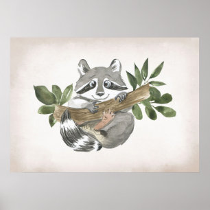 Raccoon Lover Baby Raccoon Nursery Art Poster