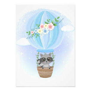 Raccoon Lover Cute Raccoon With Flower Photo Print