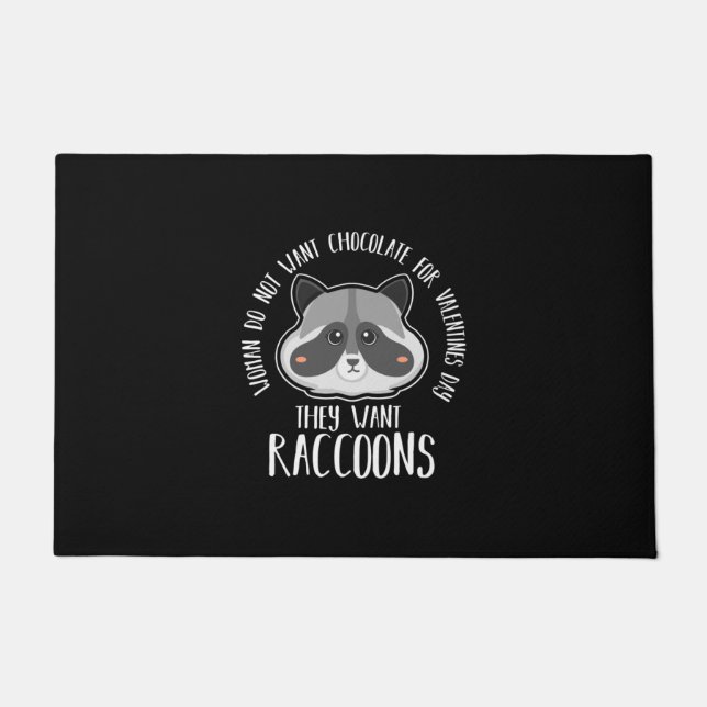 Raccoon Lover Raccoon For Valentines Day Doormat (Front)
