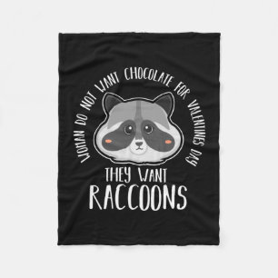 Raccoon Lover Raccoon For Valentines Day Fleece Blanket