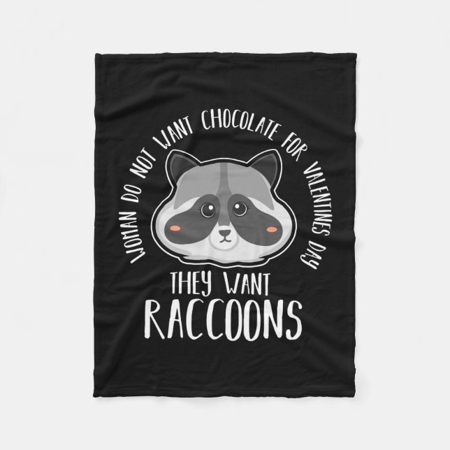 Raccoon Lover Raccoon For Valentines Day Fleece Blanket (Front)