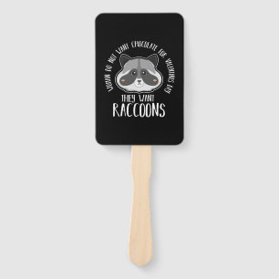 Raccoon Lover Raccoon For Valentines Day Hand Fan