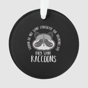 Raccoon Lover Raccoon For Valentines Day Ornament