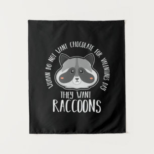 Raccoon Lover Raccoon For Valentines Day Tapestry
