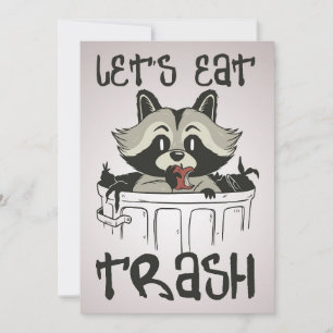 Raccoon Lover Raccoon Let's Eat Trash Thank You Card