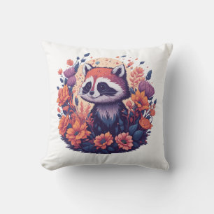 Raccoon Lovers Artwork Throw Pillow