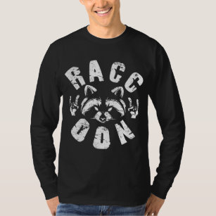 Raccoon Loves Rock Music and Rock Metal T-Shirt