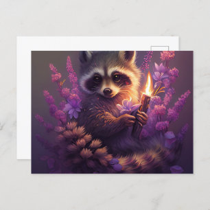Raccoon Mauve Postcards