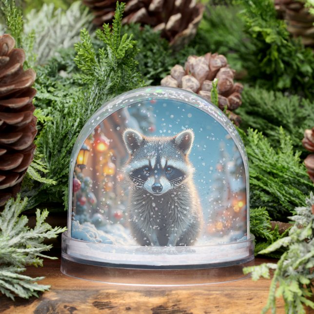 Raccoon Merry Christmas Snowglobe (Winter)