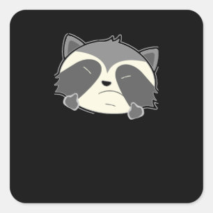 Raccoon Middle Finger Square Sticker