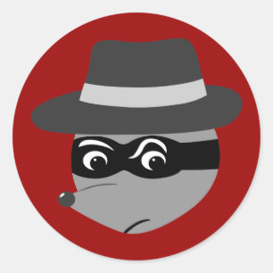 Raccoon Mobster Classic Round Sticker