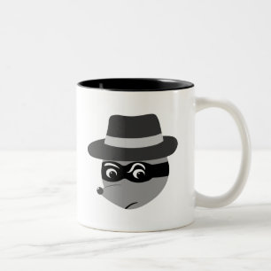 Raccoon Mobster Two-Tone Coffee Mug
