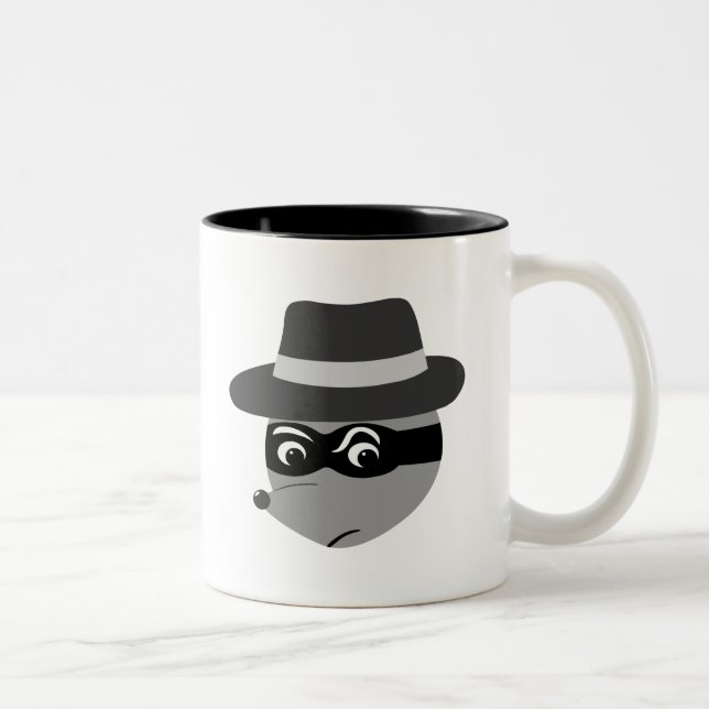 Raccoon Mobster Two-Tone Coffee Mug (Right)