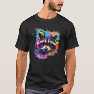 Raccoon Motif Animal Lover Forest Art Wild Animal  T-Shirt