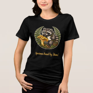Raccoon Mushroom Forest Field Study Tri-Blend Shirt
