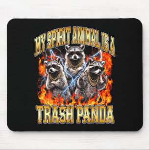 Raccoon My Srit Animal Is A Trash Panda Funny Boot Mouse Pad