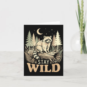 Raccoon nature lover stay wild woodland wildlife card