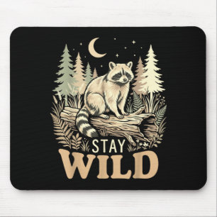 Raccoon nature lover stay wild woodland wildlife mouse pad