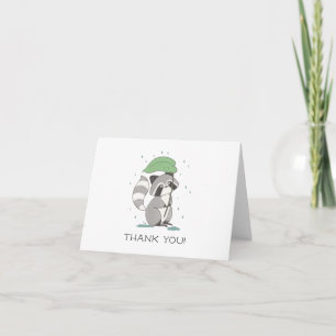 Raccoon Neutral  Baby Shower Thank You Note Card