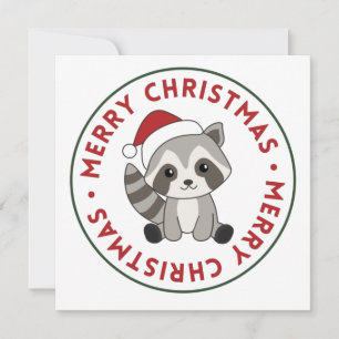 Raccoon Noël Neige hiver Raccoons Invitation