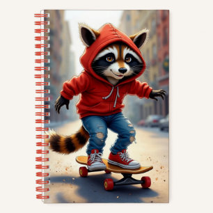 Raccoon on Skateboard, author Natasha Us Notebook