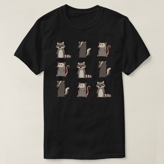 raccoon, opossum &amp; skunk woodland friends 2 St T-Shirt (Design Front)