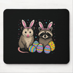 Raccoon Opossum Easter Mouse Pad